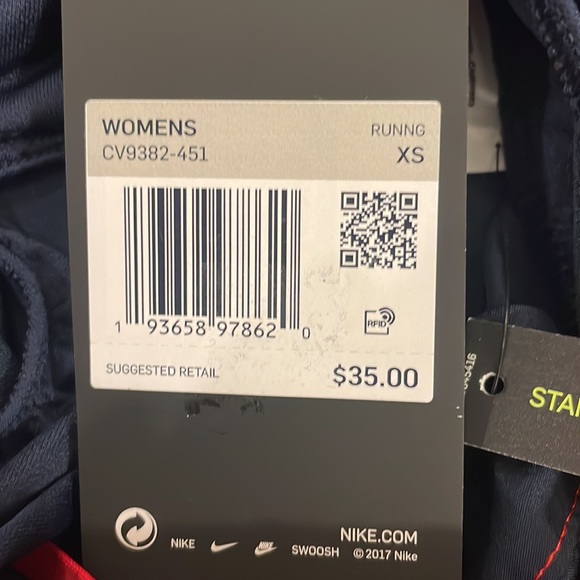 NWT Nike Women's Tempo Printed Lined Running Shorts - Size XS in Navy - Picture 9 of 9